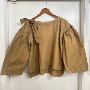 Cawley Studio tie neck cotton poplin Blouse